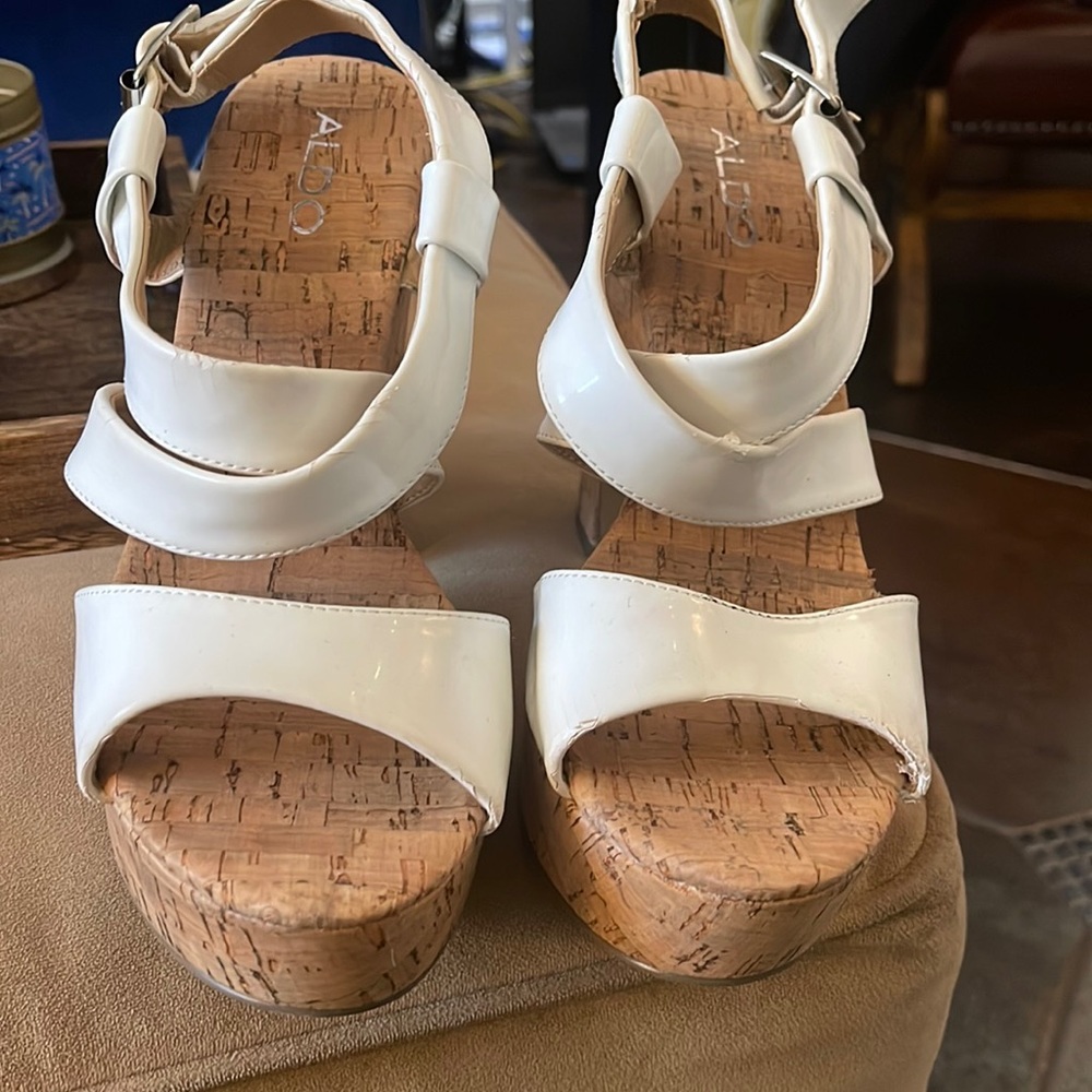 Of white sandals